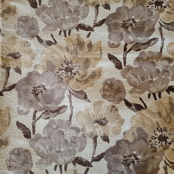 None Other - Home Décor Fabric Panels Medium Floral Tan Brown Set of 4 Sizes 28.5 - 31 Inches